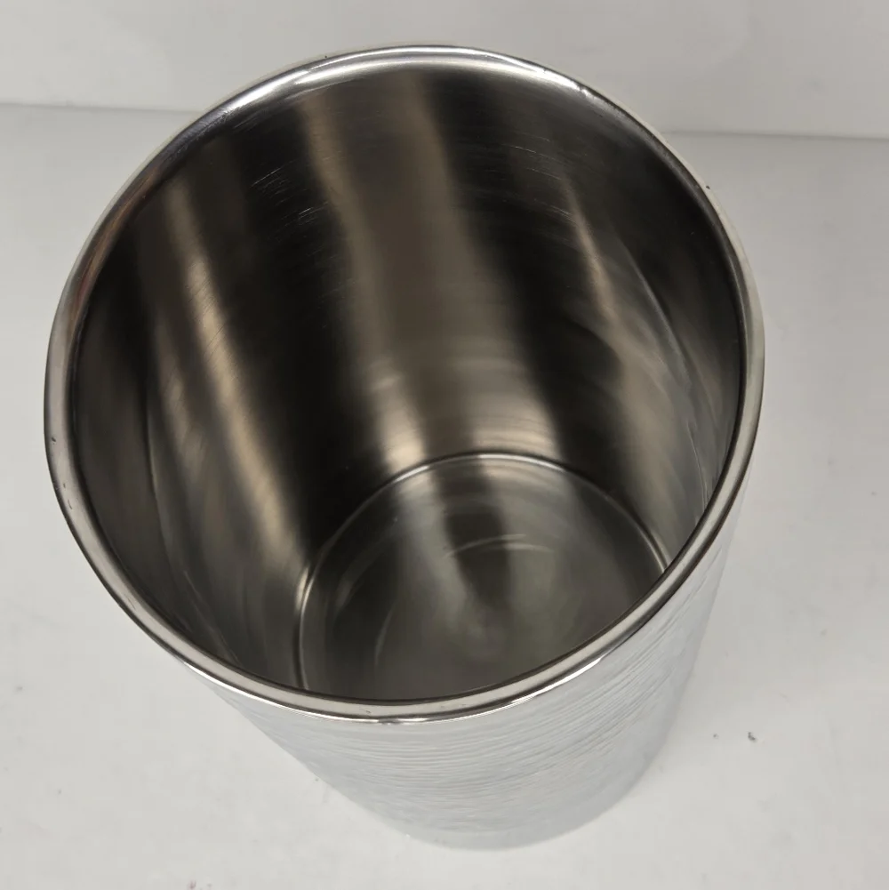 Crate & Barrel Silver Hammered Graham Metal Wine Bottle Chiller‎ Cooler